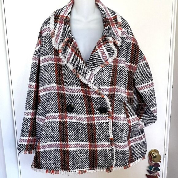 NWOT ANTHRO EVA FRANKO “CARRIE” DOUBLE BREASTED PLAID JACKET - Picture 3 of 15